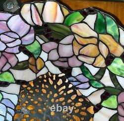 Dale Tiffany Lamp Shade Signed Numbered Stained Glass VINTAGE 18X 9 Nice