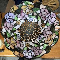 Dale Tiffany Lamp Shade Signed Numbered Stained Glass VINTAGE 18X 9 Nice