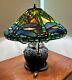 Dale Tiffany Limited Edition Bronze Snake Basket Stained Glass Floral Dragonfly