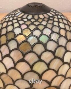 Dale Tiffany Stain Scale Glass Lamp Shade Signed