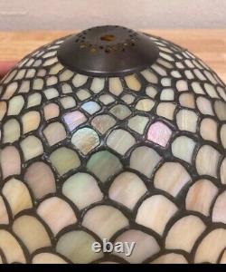 Dale Tiffany Stain Scale Glass Lamp Shade Signed