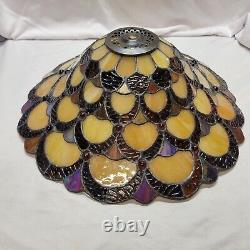 Dale Tiffany Stained Glass Lamp Shade Round 15x 7 Tall Signed-Shade Only