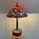 Dale Tiffany Style Peacock Pattern Accent Table Lamp