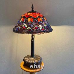 Dale Tiffany Style Peacock Pattern Accent Table Lamp