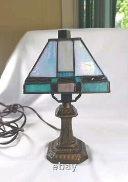 Dale Tiffany Table Lamp 11 Incandescent LED Tiffany Stained glass Antique Brass