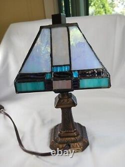 Dale Tiffany Table Lamp 11 Incandescent LED Tiffany Stained glass Antique Brass