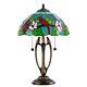 Dale Tiffany Table Lamp 2-light 21.5 With Stained Glass Plug-in Antique Bronze