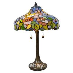 Dale Tiffany Table Lamp 24.5 Bell Handmade Genuine Stained Glass Shade Plug-In