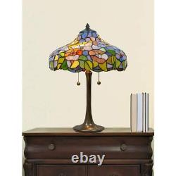 Dale Tiffany Table Lamp 24.5 Bell Handmade Genuine Stained Glass Shade Plug-In