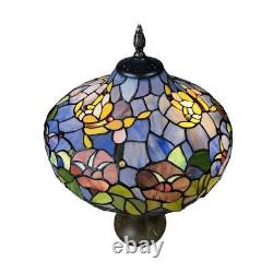 Dale Tiffany Table Lamp 24.5 Bell Handmade Genuine Stained Glass Shade Plug-In