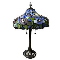 Dale Tiffany Table Lamp 24.5 Bell Handmade Genuine Stained Glass Shade Plug-In