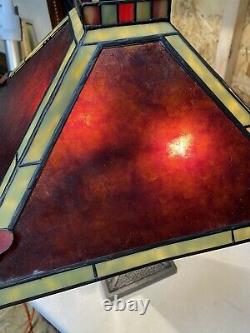 Dale Tiffany stained glass lamp WITH mica & stained glass shade RARE MODEL