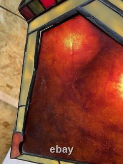 Dale Tiffany stained glass lamp WITH mica & stained glass shade RARE MODEL