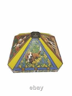 Danbury MINT Beagles Dogs Stained Glass Lamp Tiffany Style Lamp Shade RARE