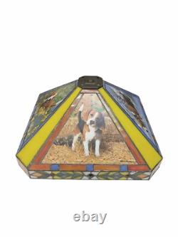Danbury MINT Beagles Dogs Stained Glass Lamp Tiffany Style Lamp Shade RARE