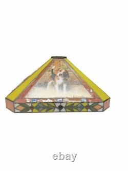 Danbury MINT Beagles Dogs Stained Glass Lamp Tiffany Style Lamp Shade RARE