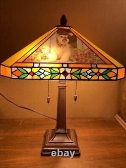 Danbury Mini-schnauzer Tiffany Style-stained Glass Lamp