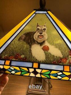 Danbury Mini-schnauzer Tiffany Style-stained Glass Lamp