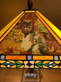 Danbury Mini-schnauzer Tiffany Style-stained Glass Lamp