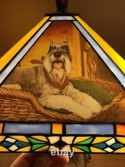 Danbury Mini-schnauzer Tiffany Style-stained Glass Lamp