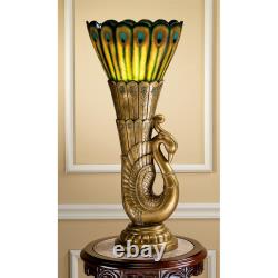 Design Toscano Art Deco Peacock Sculptural Table Lamp