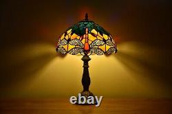 Dia 12 Dragonfly Handmade Stained Glass Tiffany Table Lamp Desk Light H 18