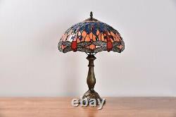 Dia12 H18 Dragonfly Tiffany Table Bedside Lamp Stained Glass Elegant Lighting
