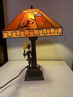 Disney Goofy Stained Glass Lamp 65th Anniversary Ed Complete Gold Torch Works Lb