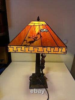 Disney Goofy Stained Glass Lamp 65th Anniversary Ed Complete Gold Torch Works Lb