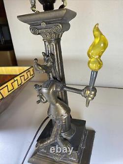 Disney Goofy Stained Glass Lamp 65th Anniversary Ed Complete Gold Torch Works Lb