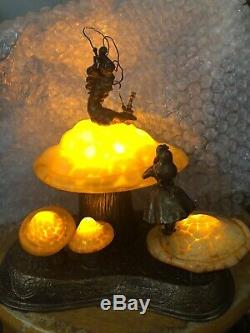 Disney alice In wonderland stained Glass jody daily lamp RARE