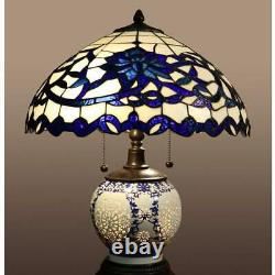 Double-Lit Tiffany Style Reading Accent Victorian Stained Glass Table Lamp