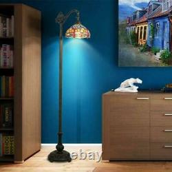Dragonfly Floor Lamp Tiffany Style Bridge Reading Bedside Stained Glass Lighting