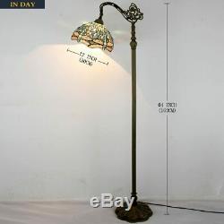 Dragonfly Reading Floor Lamp Tiffany Style Stained Glass Shade Bronze Base Light
