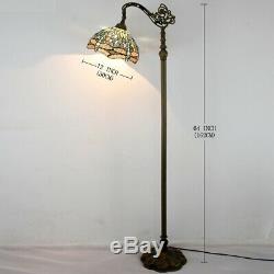 Dragonfly Reading Floor Lamp Tiffany Style Stained Glass Shade Bronze Base Light