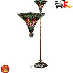 Dragonfly Style Study Storehouse floor Lamp High Quality Stained Glass