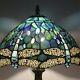 Dragonfly Style Tiffany Table Lamp Stained Glass Desk Light For Home Decor H 18