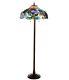 Dragonfly Tiffany Style Floor Lamp Victorian Light Bronze Stained Glass Art Pull