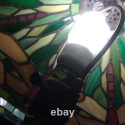 Dragonfly Tiffany Style Table Lamp Stained Glass 18 Inch Tall 13 Inch Wide Shade