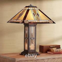 Drake Mission Tiffany Style Table Lamp 25 1/2 High Bronze Nightlight Bedroom