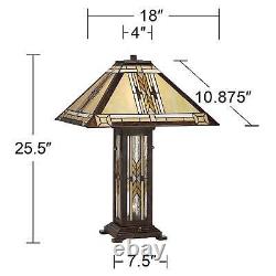 Drake Mission Tiffany Style Table Lamp 25 1/2 High Bronze Nightlight Bedroom