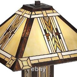 Drake Mission Tiffany Style Table Lamp 25 1/2 High Bronze Nightlight Bedroom