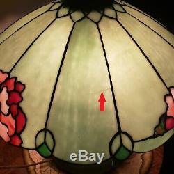 Duffner & Kimberly Hampshire Leaded Slag Stained Glass Table Lamp Handel Era
