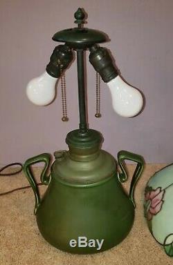 Duffner & Kimberly Hampshire Leaded Slag Stained Glass Table Lamp Handel Era