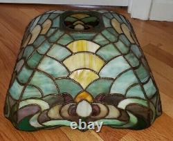 Duffner & Kimberly Leaded Slag Stained Glass Owl Table Lamp Handel Tiffany Era