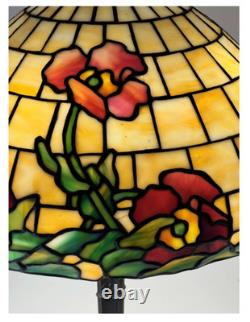 Duffner & Kimberly Poppy Leaded Stained Glass Lamp ca 1910