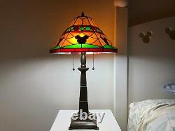 EXTREMELY RARE Mickey Mouse Mosaic Tiffany-Style Stained Glass Table Lamp-MINT