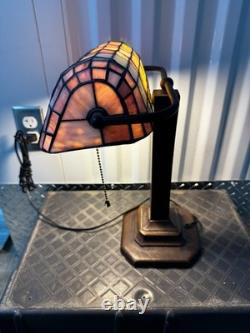 Elegant Tiffany Bankers Desk Lamp, Baroque Stained Glass Piano Light with LED