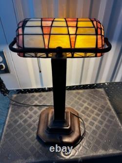 Elegant Tiffany Bankers Desk Lamp, Baroque Stained Glass Piano Light with LED