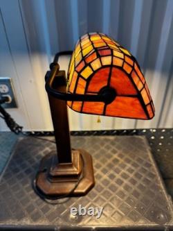 Elegant Tiffany Bankers Desk Lamp, Baroque Stained Glass Piano Light with LED